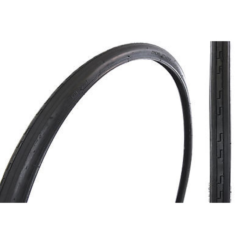 PAIR 60’s 70’s 80’s RACING BIKE TYRES 27x 1 1-4 (32-630) SEMI SLICK TREAD BLACK