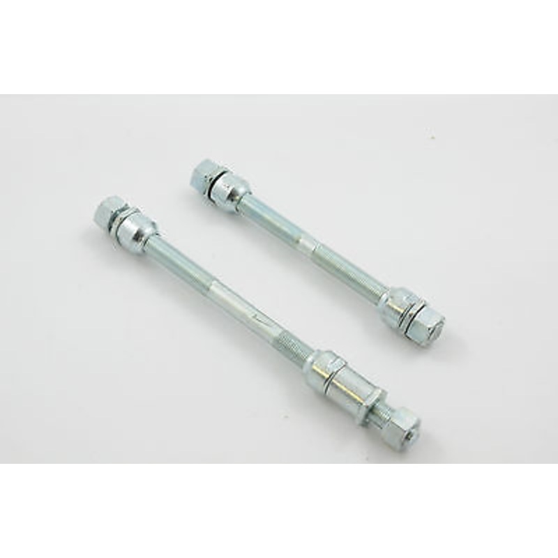 PAIR BICYCLE WHEEL SPINDLES AXLE FRONT & REAR BMX MTB ATB BIKE RIMS MULTISPEED